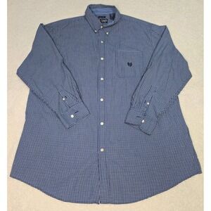 Chaps Easy Care Blue Plaid Long Sleeve Monaghan Shirt  2XT/2TGL